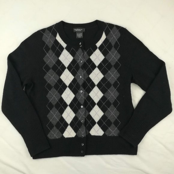 Lord Taylor 0 Cashmere Argyle Cardigan 